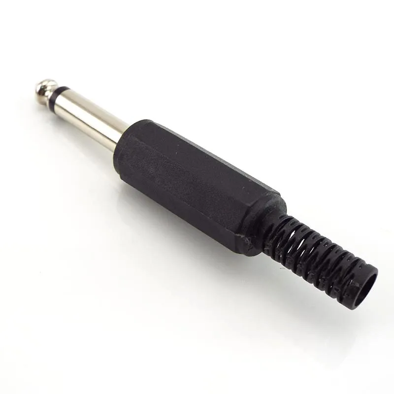 Adaptador de Áudio 6.35mm (2 Peças) - Plugue Mono de 2 Polos 6.5mm para Amplificador, Conector de Áudio Plug-in para Microfone e Alto-falante B5