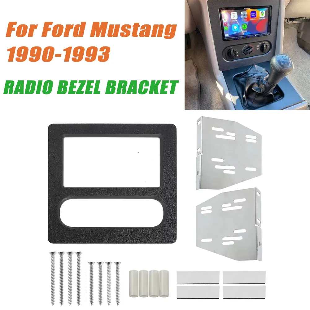 

For Ford Mustang 1990-1993 Radio Relocation Decoration Border Relocation Double Din Trim Bezel Faceplate Frame Kit