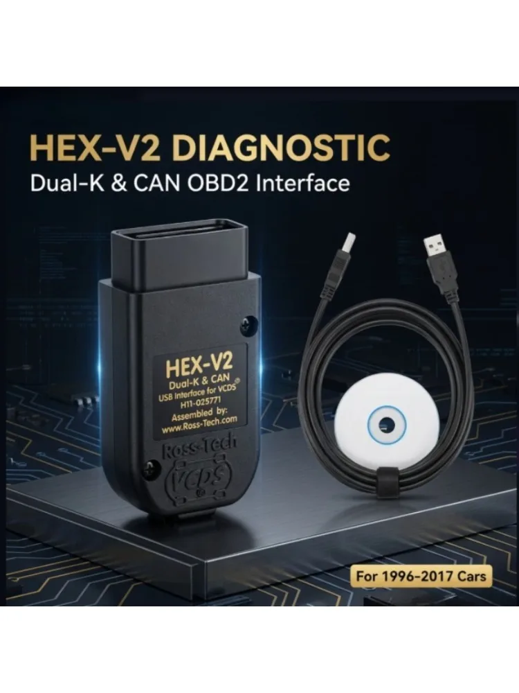 VAG COM HEX-V2 Scanner Neuestes Modell V25.3 Version Mehrsprachiges OBD2 Diagnosegerät VCDS Werkzeugkabel für Audi/Skoda/Volkswagen Fahrzeuge
