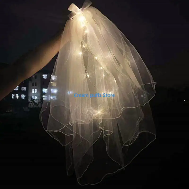 50LE Wedding veil crowns LED Light Veil Light Up Wedding LED LED Bridal Veil