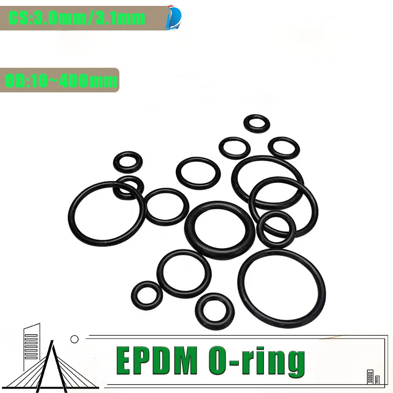 EPDM sealing O-ring CS3.0/3.1mm ozone resistant and wear-resistant high-quality sealing ring OD: 10-400mm