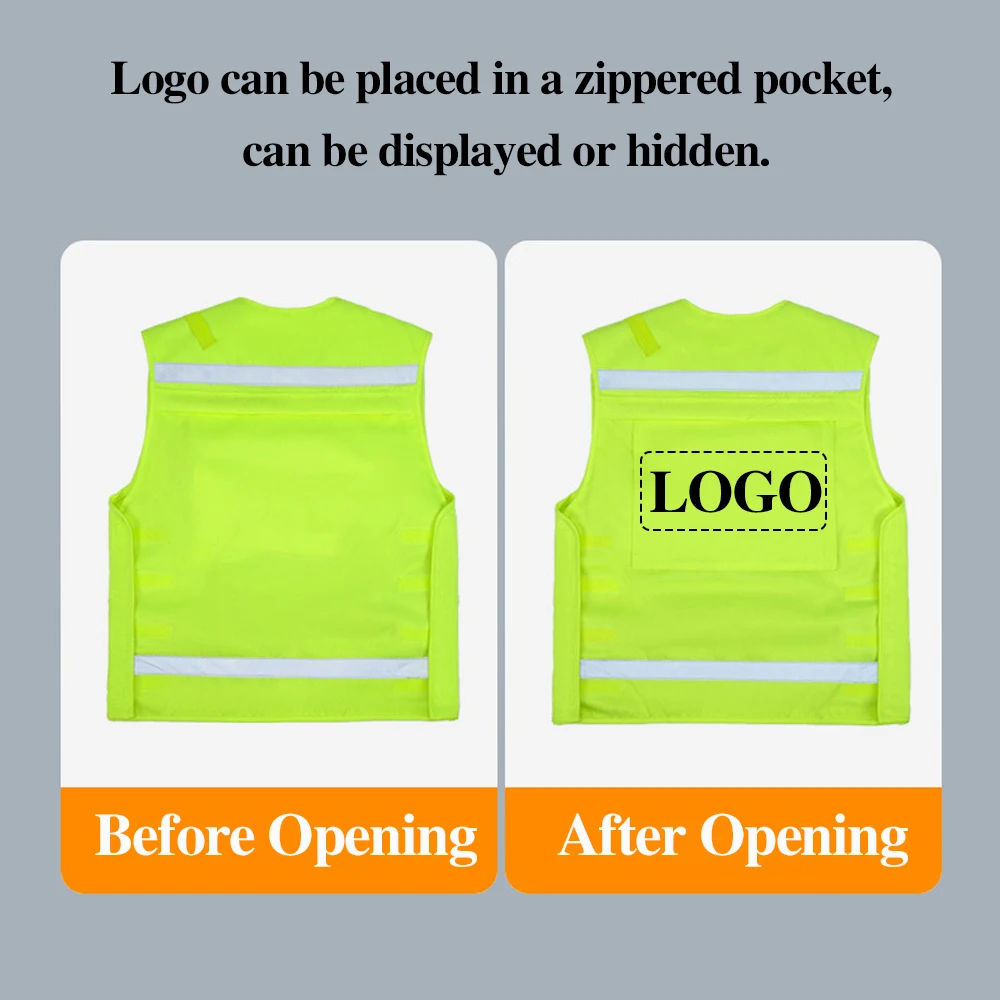 Safety Fluorescent Vest High Visibility Reflective Work Clothes for Man Construction Photography Fishing Hi Vis Workwear