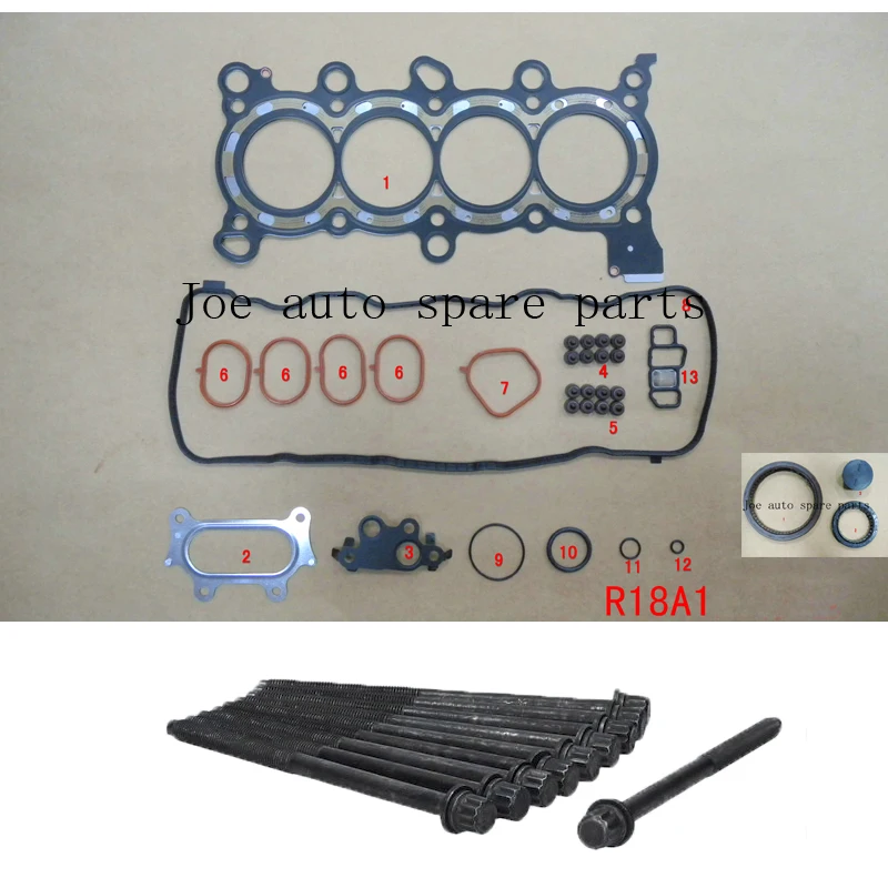 

R16A1 R18A1 R18A2 R20A1 R20A3 Engine Full Gasket Set kit for Honda EDIX(FN FK)/CIVIC(FD)/ACCORD(CU) 1.6 1.8 2.0 04-08 52256700