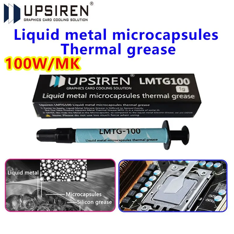 UPSIREN LMTG-100 Liquide Métal Microcapsules Haute Performance Graisse Thermique Non Conductrice Liquide Métal Dissipation Thermique