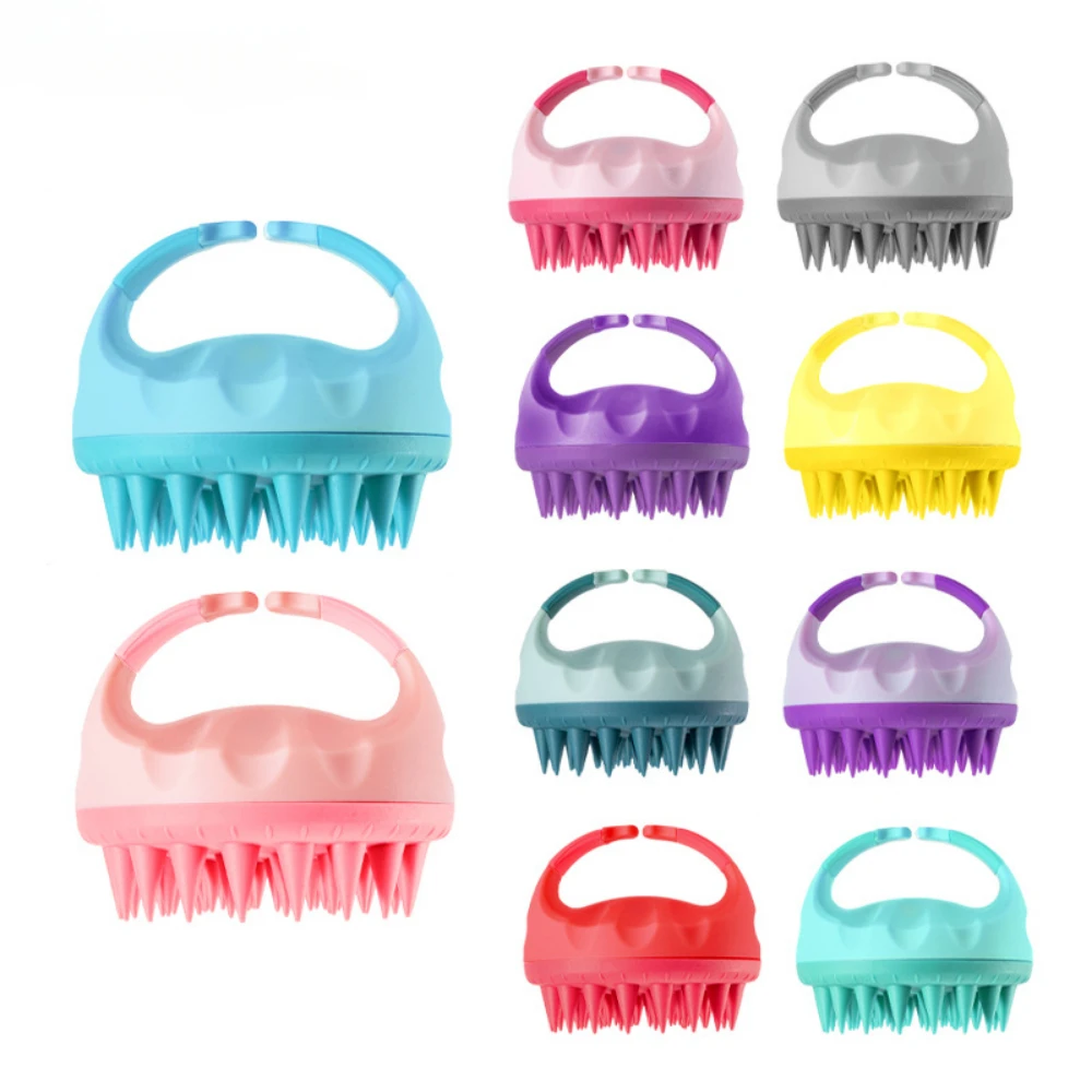 Silicone Shampoo Brush Head Scalp Massage Comb Hair Washing Comb Hair Massager Brush Shower Bath Brush Salon Hairdressing Tool