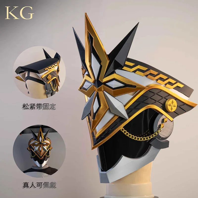 قناع تنكري للكابتن من جينشين إمباكت أحد عشر فاتوي هاربينجرز ناتلان للهالوين للنساء والرجال ملحقات سلاح الدعامة