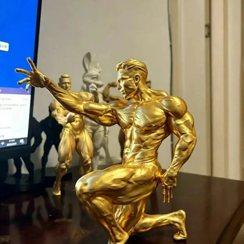 Printed Fitness Figure Sculpture Statue Tabletop Decoration Item Model Figurine for Gym Decoration 20cm