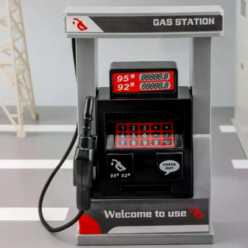 Giocattoli della stazione di servizio di simulazione fai-da-te 1 set di set da gioco modello in miniatura realistico con blocchi stradali giocattolo educativo interattivo