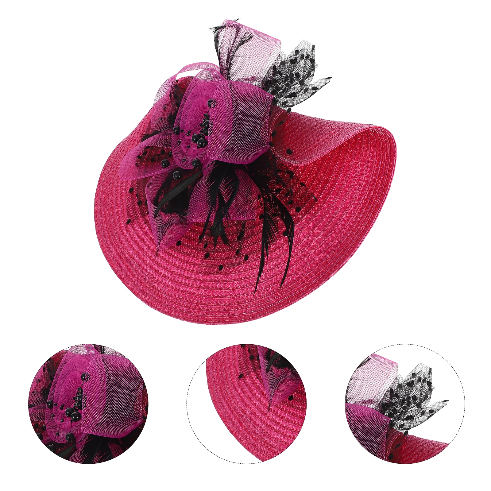 

Vintage Women'S Fascinator Hat Plume Mesh Veil Tea Party Wedding Guest Headwear Lolita Headdress Bridal Hair Accessories Veil