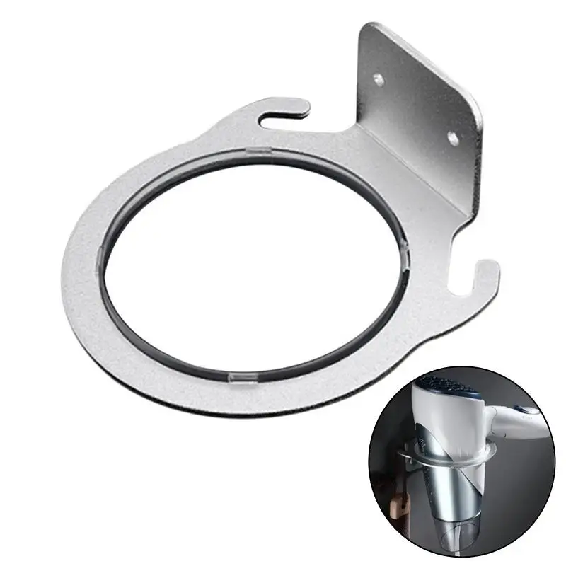 

Space Aluminum Wall Mounted Hair Dryer Holder Rack Hanger Home Bathroom Hairdryer Storage Shelf Organizer Hanging Rack 8cm
