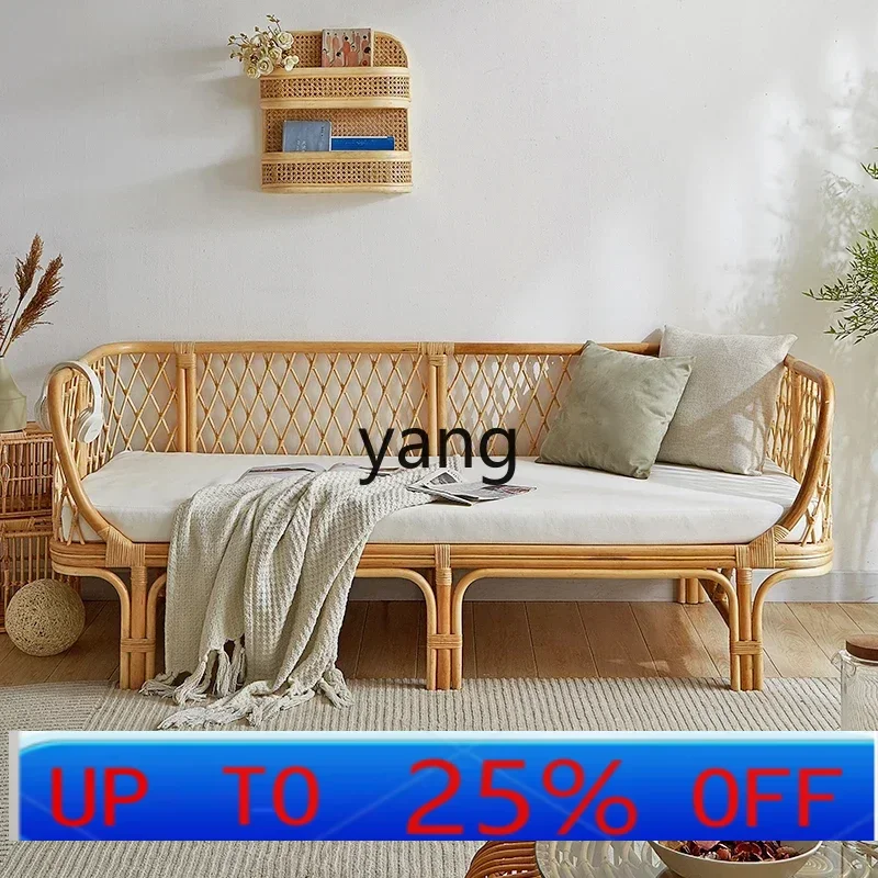 

LTT rattan sofa living room double rattan art bamboo rattan balcony homestay chair study