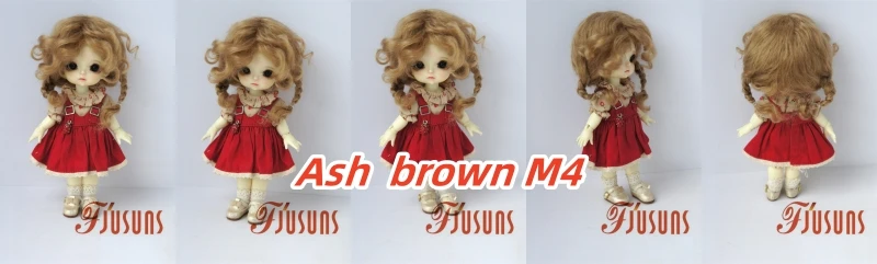 JD644 4-5inch 5-6inch Messy Baby Curly Mini Twintail Mohair BJD Wigs 1/8 1/12 OB11 Lati Yellow Doll Accessories