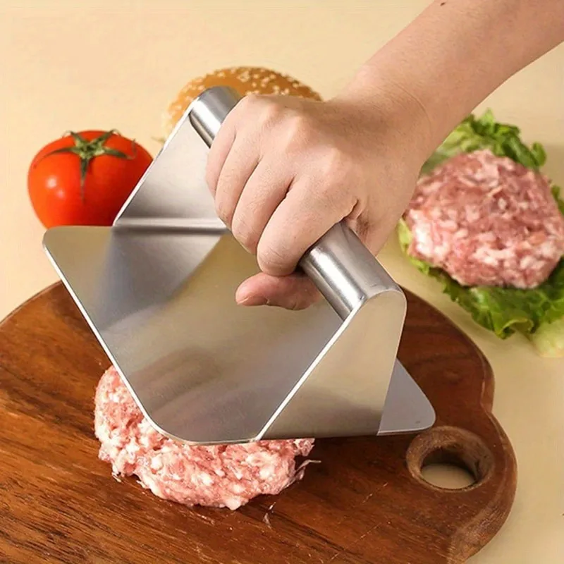 430 baja tahan karat daging hamburger press lingkaran persegi burger daging Tekan alat dapur daging piring 1PC