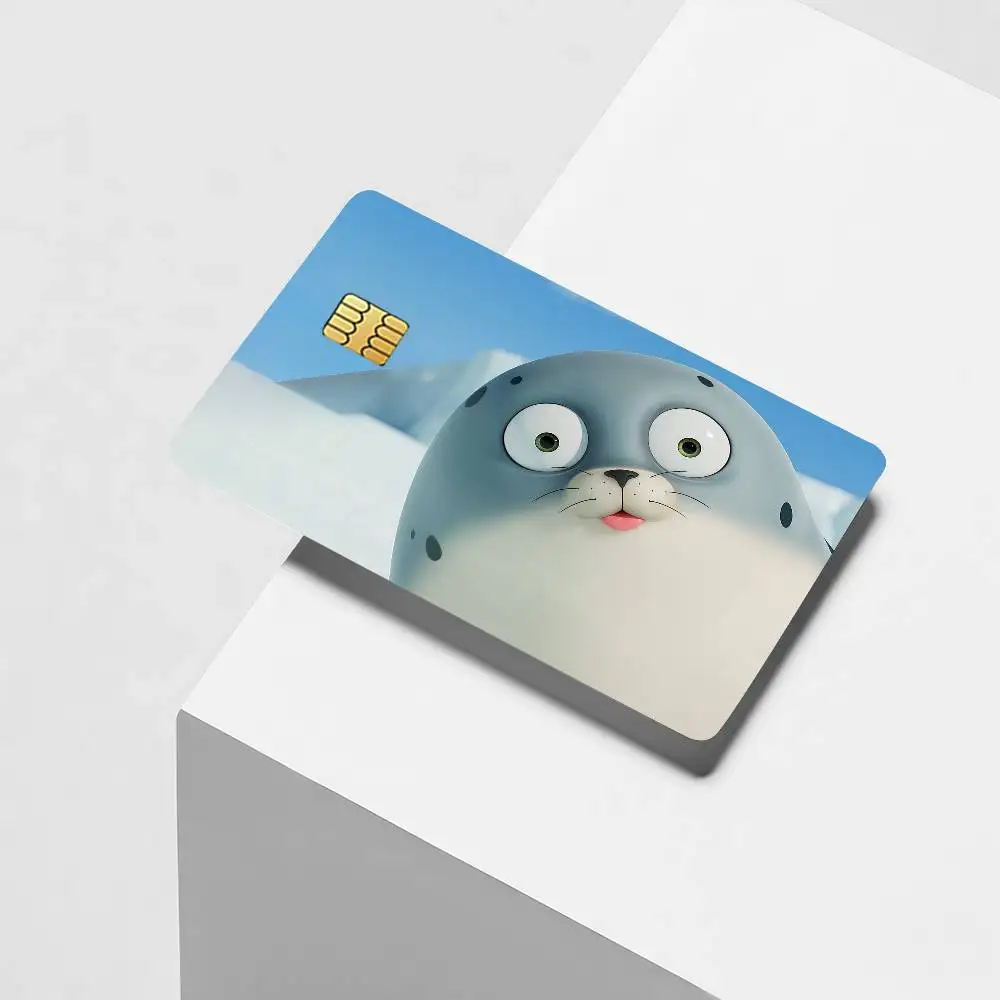Cartoon S-Sealook-S Ocean Credit Card Decorative Card Stickers Suitable For Bank Cards Metro Transit Anti-scratch Gift 4PCS
