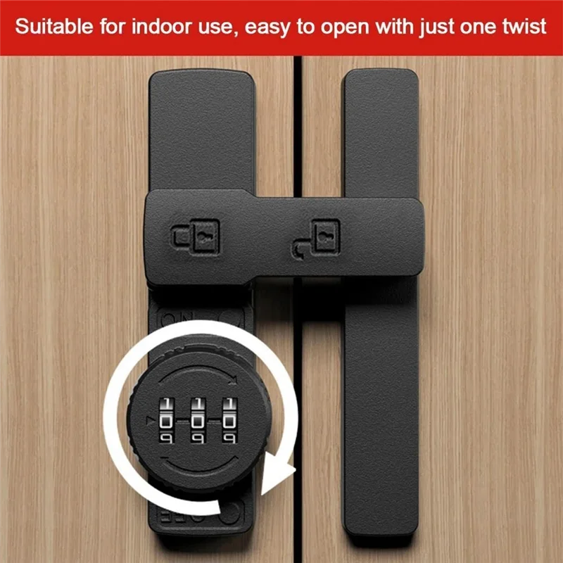 كامل-180 درجة قفل الباب المنزلق الترباس الباب الداخلي الحرة لكمة مكافحة سرقة قفل الباب الترباس B