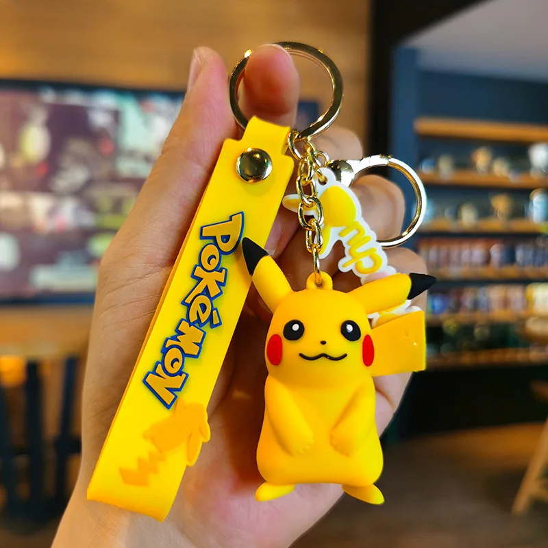 Pokemon Keychain Pikachu Anime Action Figure Toy Kawaii Cartoon Fashion Charmander Psyduck Doll Keyring Car Bag Pendant Kid Gift