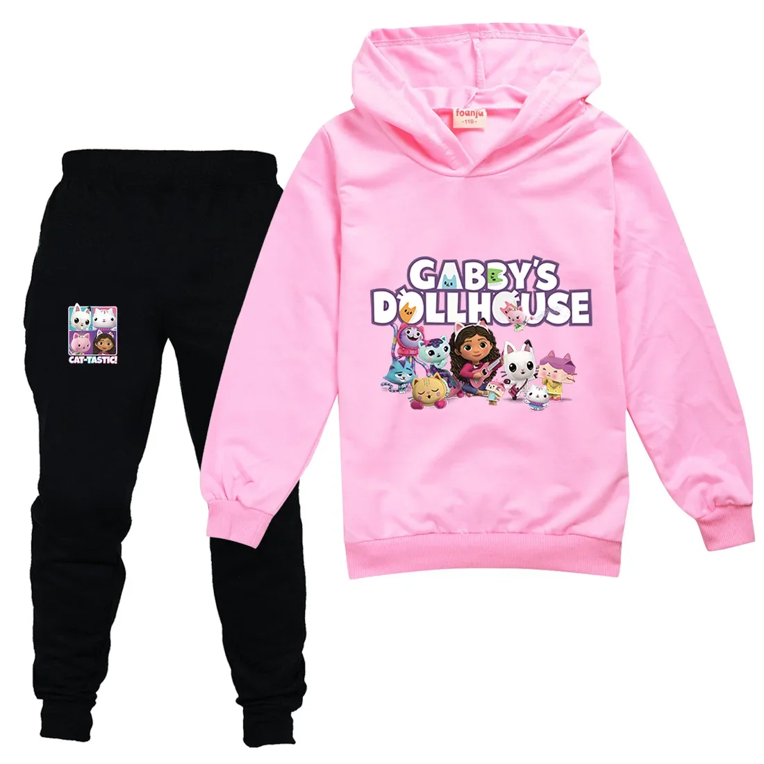 

New Gabby Doolhouse Hoodie Kids Hoody Sweatshirt Pants 2pcs Set Boys Long Sleeve Sportswear Toddler Girls Outfit Children's Sets