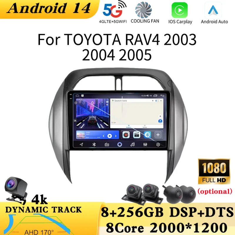

Carplay For Toyota RAV4 2 CA20 CA20W XA20 2003-2005 Head Unit Android Auto Radio Multimedia Player GPS Navigation NO 2din DVD