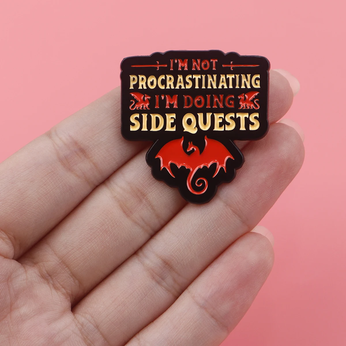 Game Quotes Enamel Pin Side-Quests Brooch Pines Lapel Pins Badge on Backpack Clothing Accessories Fashion Jewelry Friends Gifts