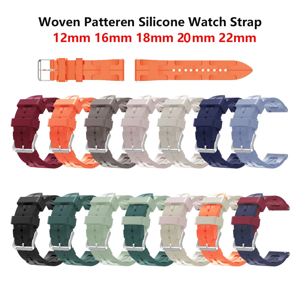 

12mm 16mm 18mm 20mm 22mm Universal Watch Strap For HUAWEI Samsung Garmin Amazfit , Quick Release Sport Smart Band for Men Women