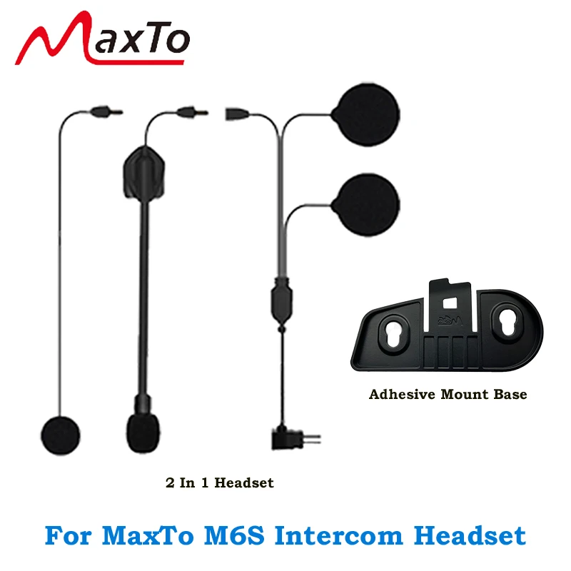 

Maxto M6S мотоциклетный шлем, гарнитура, домофон, клеевой клейкий держатель, крепление, основание + наушники с двойным микрофоном