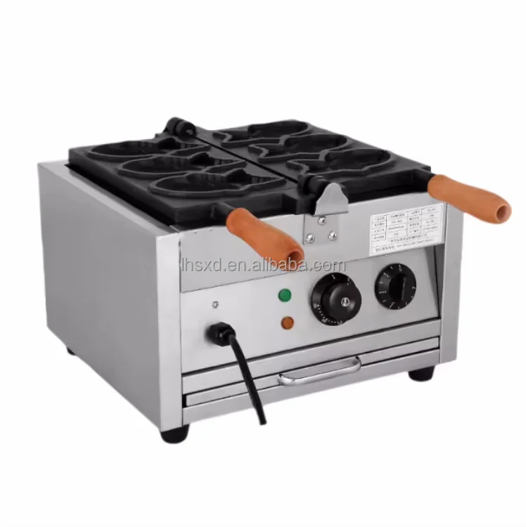 Electric Fish Waffle Machine Taiya Burning Making Machine 3/6 Pieces Fish Taiya Burning Machine