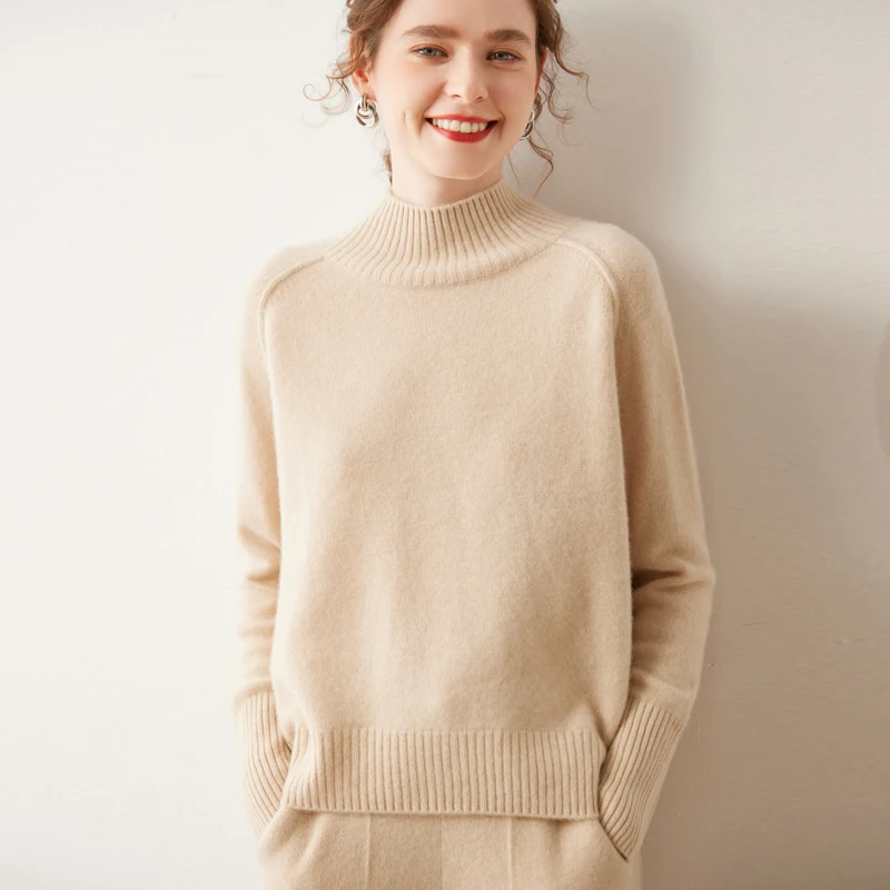 2024 New (100% Cashmere) Women\'s Celebrity Same Style Faye Wong Large Classic Versatile Style Fashion Women\'s Sweater