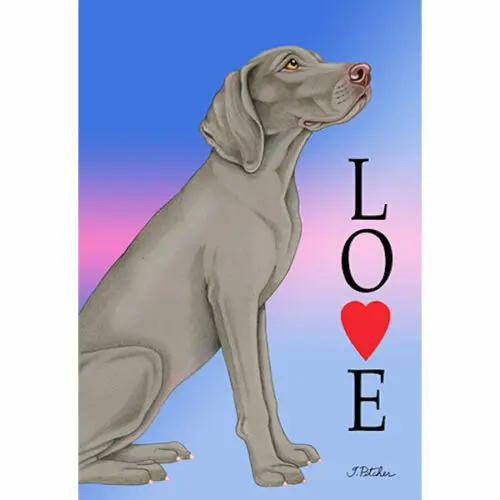 Weimaraner Love Decorative Flag