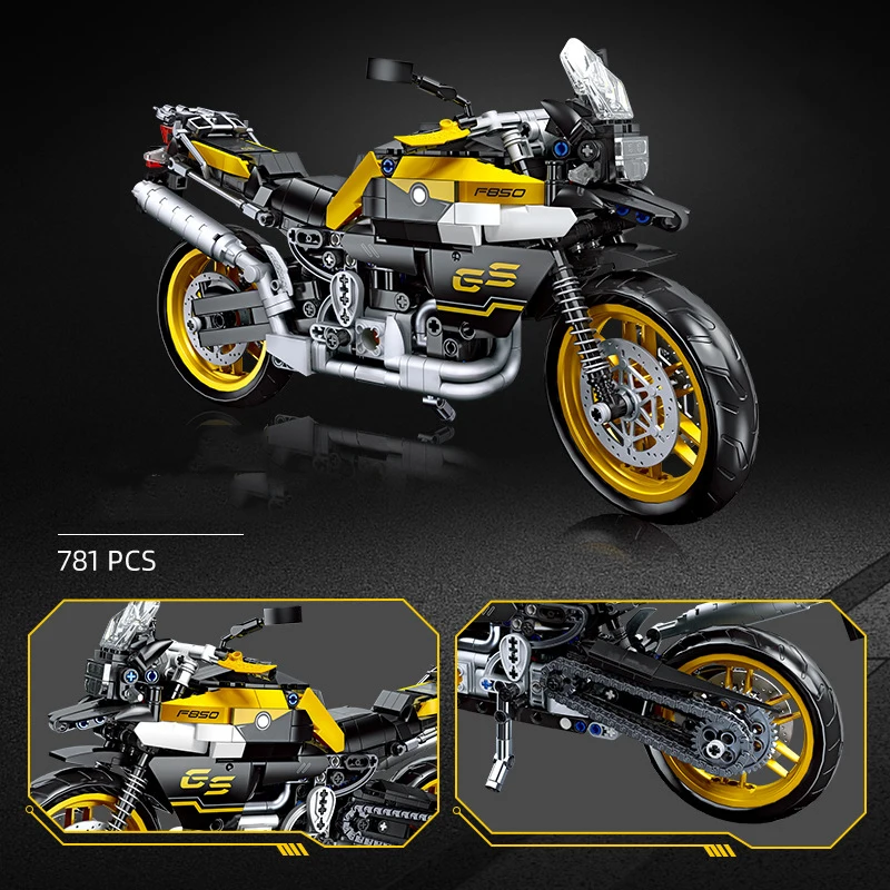 

Technical Germany Motorcycle F-850GS Adventures Building Block Simulation Motor Model Brick Toys Collection For Boys Gifts