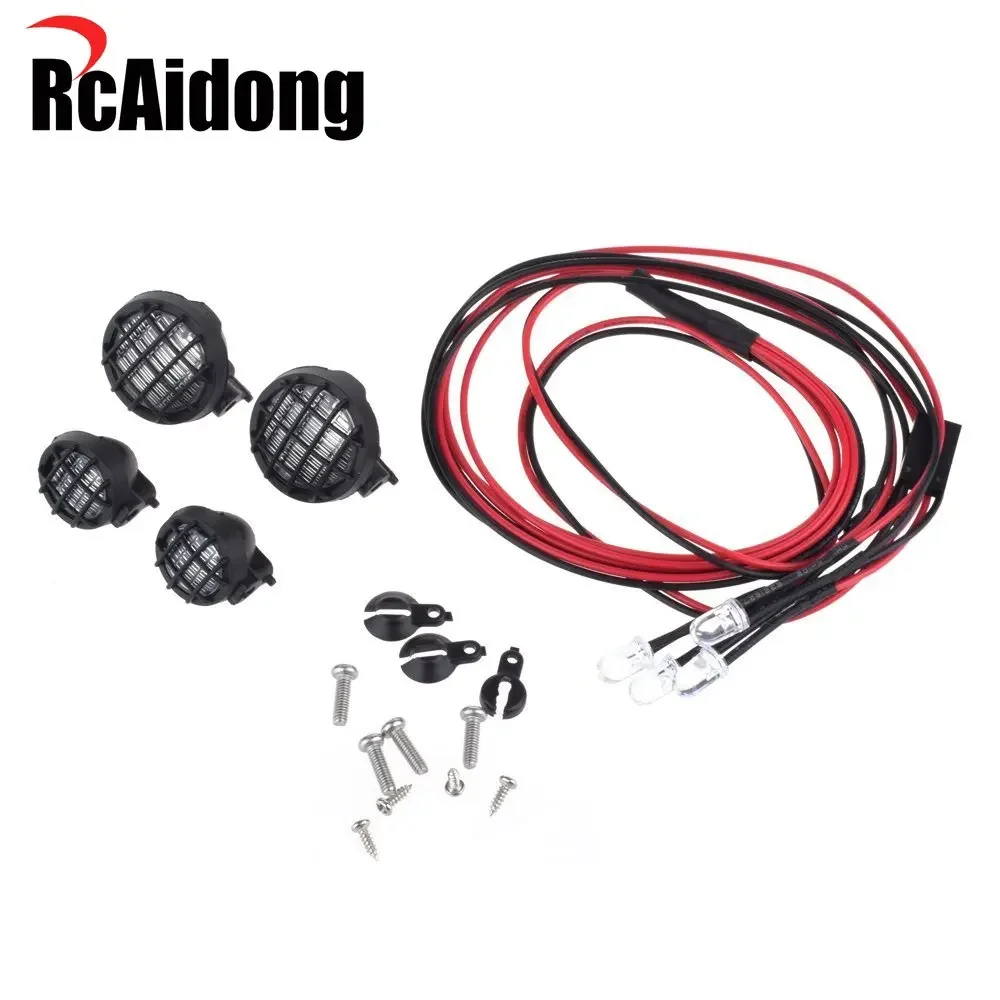 RcAidong 4pcs/Set Led Spotlight Roof Light Lampshade for 1/10 RC Crawler Car Traxxas TRX4 Axial Scx10 Tamiya Axial Tractor