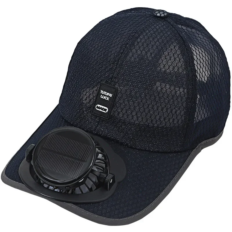 Summer solar charging with fan hat for men and women breathable mesh sun protection outdoor sunshade duck tongue hat