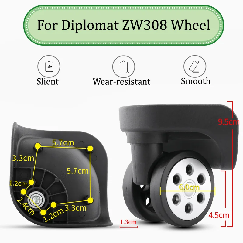 

Suitable For Diplomat ZW308 Universal Wheel Trolley Case Wheel Replacement Luggage Pulley Sliding Casters Wear-resistant Repair