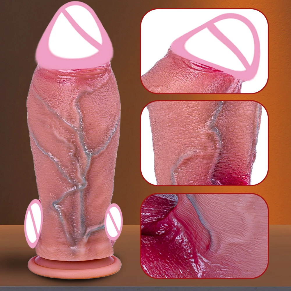 Realistic Skin Soft Porn Big Dildo Silicone Penis Woman Anal Sex Toy Vaginal Masturbation Suction Cup Small Dick 2Colors 3 Sizes
