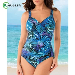 MUOLUX 2023 Sexy Push Up Women One Piece Swimsuit Plus Size Swimwear Vintage Brazilian Tummy Control Monokini Swimming Suit 4XL