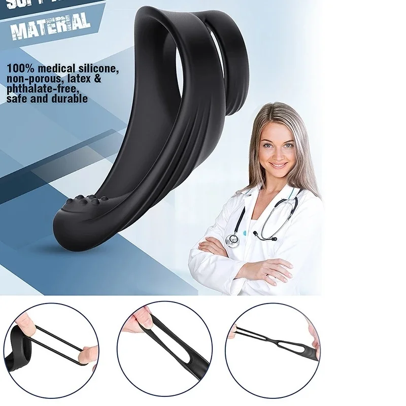 Penian Rings Male Cock Ring Dual Ring Delay Ejaculation Scrotum Bind Lock Ring Sex Toy For Men Erection Prostate Massage