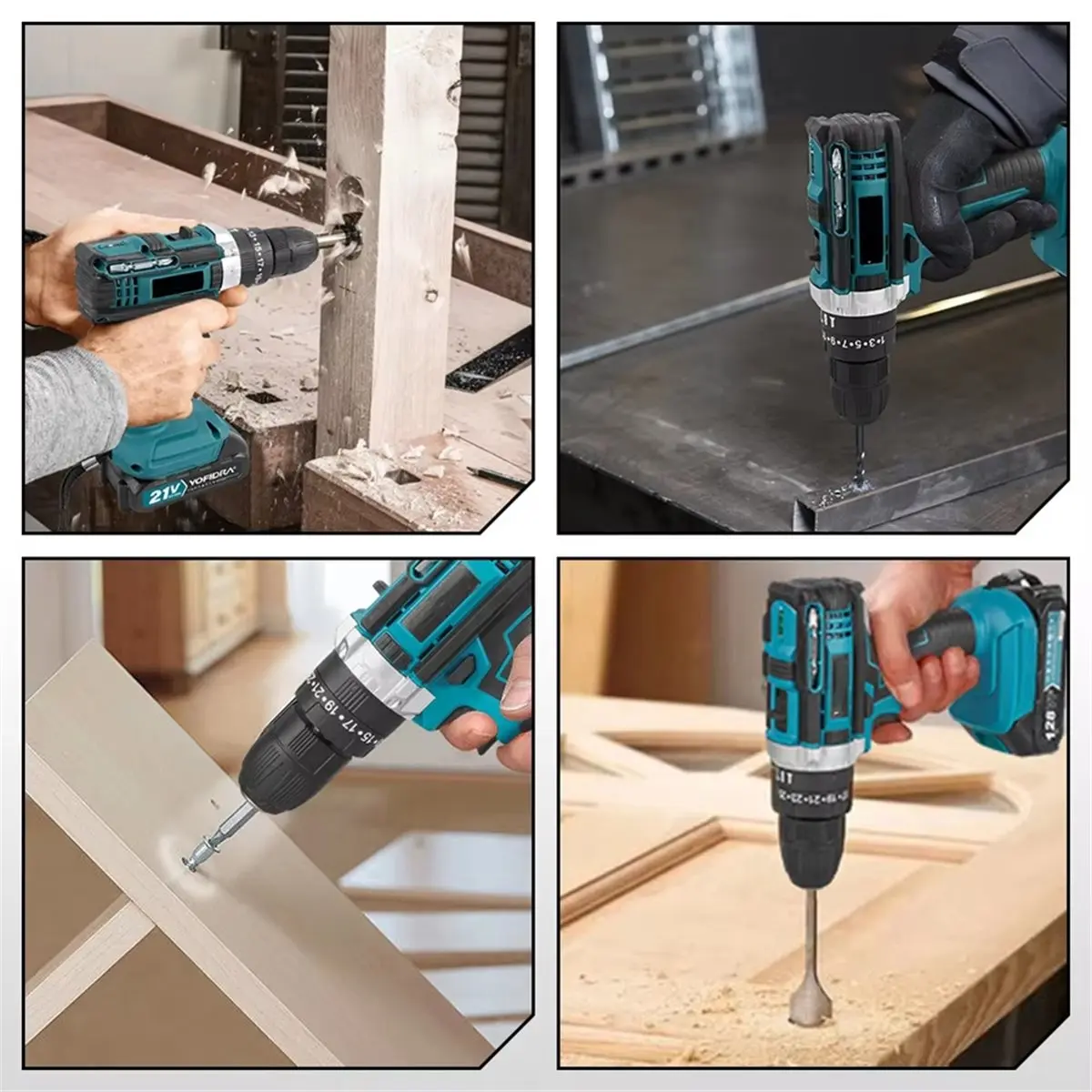 DT38 25+3 Torque Electric Impact Drill 60N.M Cordless Screwdriver Drilling Househeld Tool Set for 18V Battery Pin