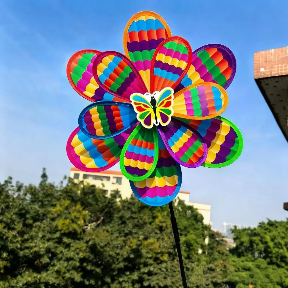Multistyles Sunflower Windmill PVC Diameter 35~40cm Rotating Sunflower Stake Standing Lawn Flower Pinwheel