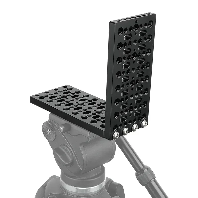 Soporte en L para cámara, placa de queso con orificios de rosca de 1/4 "-20 y 3/8"-16 y orificios de localización ARRI para cabeza de trípode de cámara DSLR