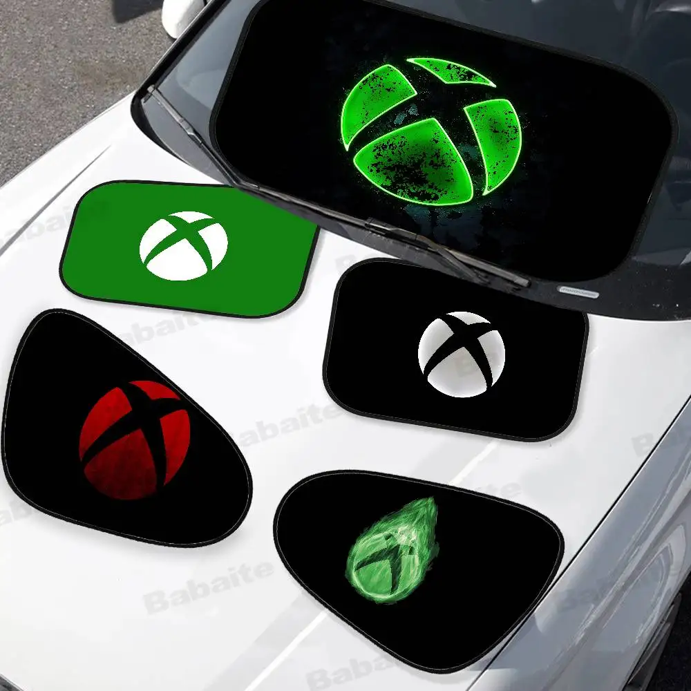 

Логотип игры X-Xbox, универсальные солнцезащитные козырьки для боковых окон, защита от ультрафиолета, автомобильная занавеска, козырек от солнца на окно автомобиля, защитное окно
