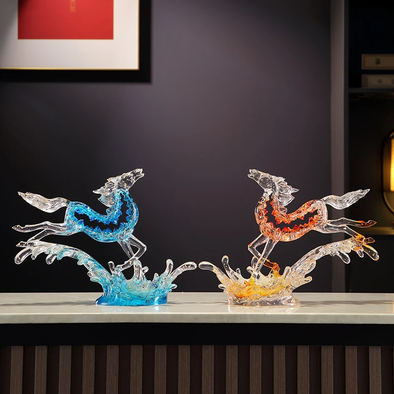 

Декор комнаты Horse Win, фигурка мгновенного успеха, украшение для офисной гостиной, фойе, настольная статуэтка крупного рогатого скота, украшения