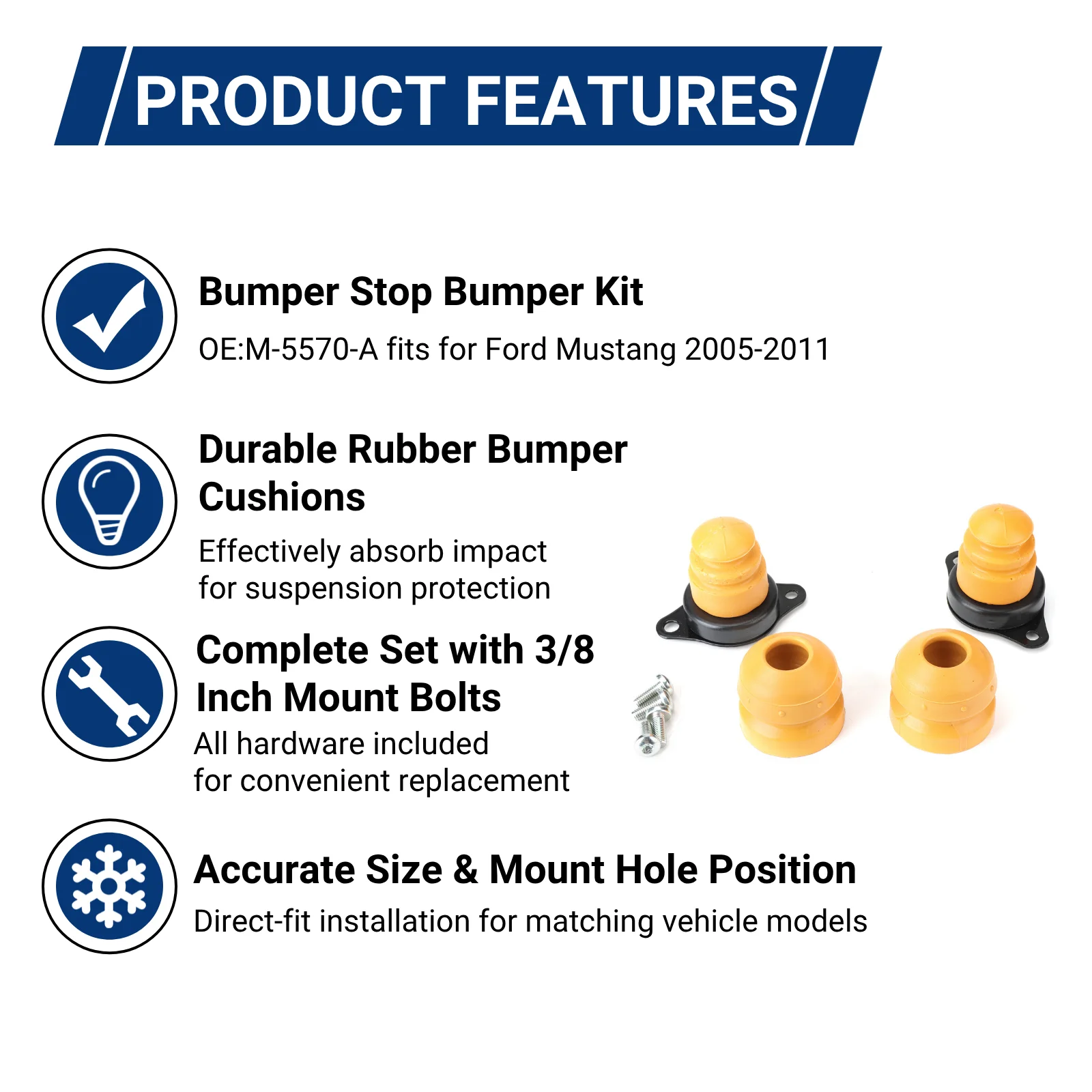 M5570A Car Jounce Bumper Kit Rear Bump Tools For Ford Racing Mustang 2005 2006 2007 2008 2009 2010 2011 2012 2013 2014