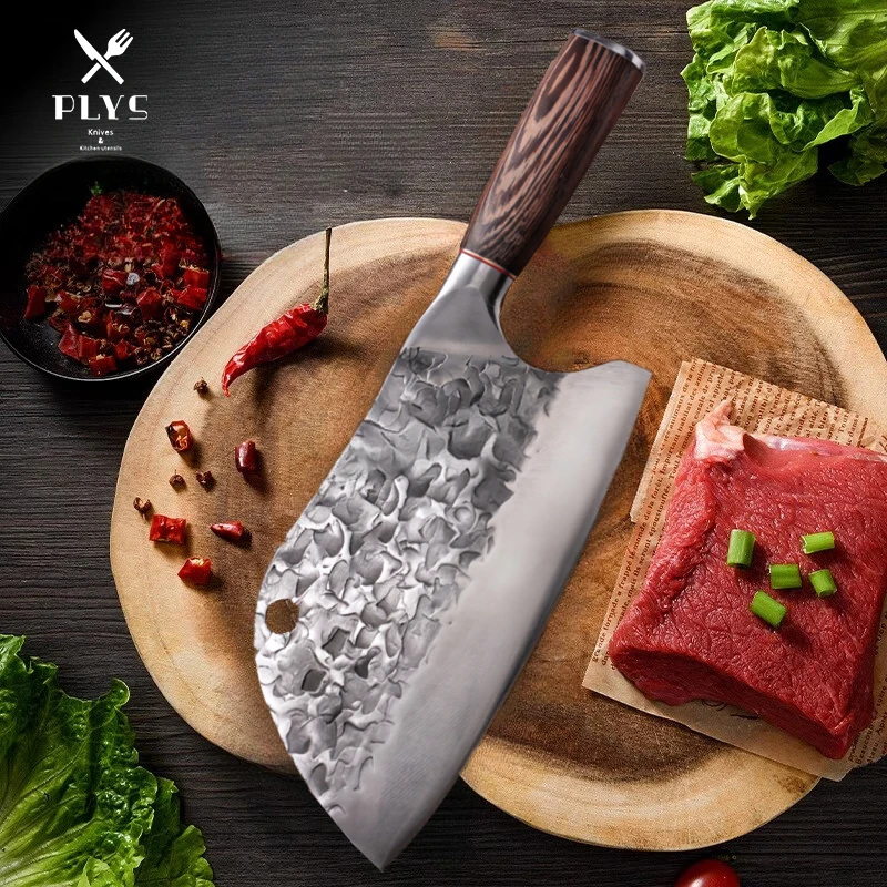 

High-end Chopping Knife, Hand Forged Stainless Steel Professional Chef's Meat Cleaver, Multi-Purpose 6-Inch Slicing Knife