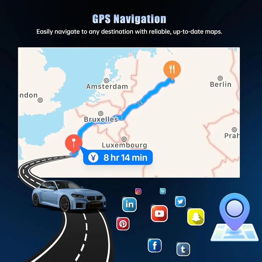 ملاحة أندرويد 14 داخل السيارة مقاس 9 بوصة مناسبة لسيارة Carplay + أندرويد لموديلات Ford Transit 2014-2018 (مع فتحات) 4+64G+AHD #3