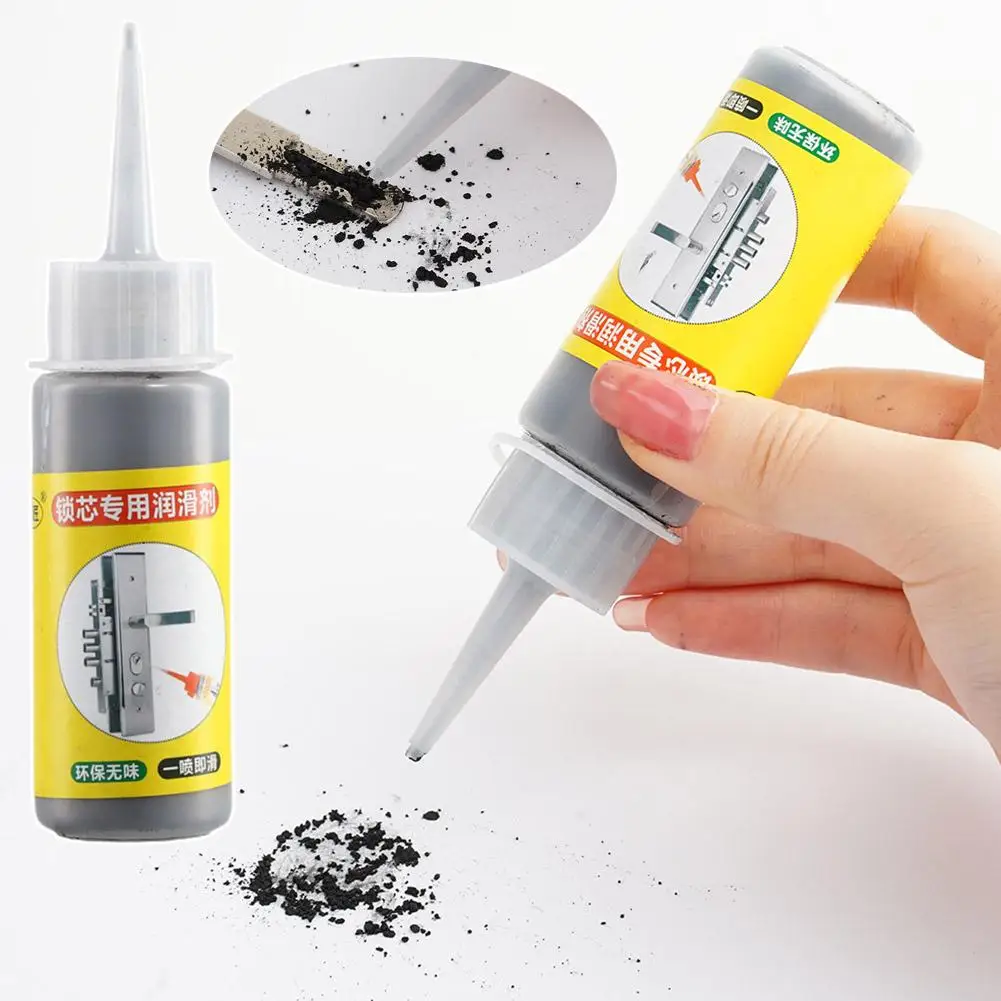 60ml Graphite Powder Lubricant Natural Lock Core White Cover Lubricant Household Supplies For Window Keys Door Guide Hinge Q3L1