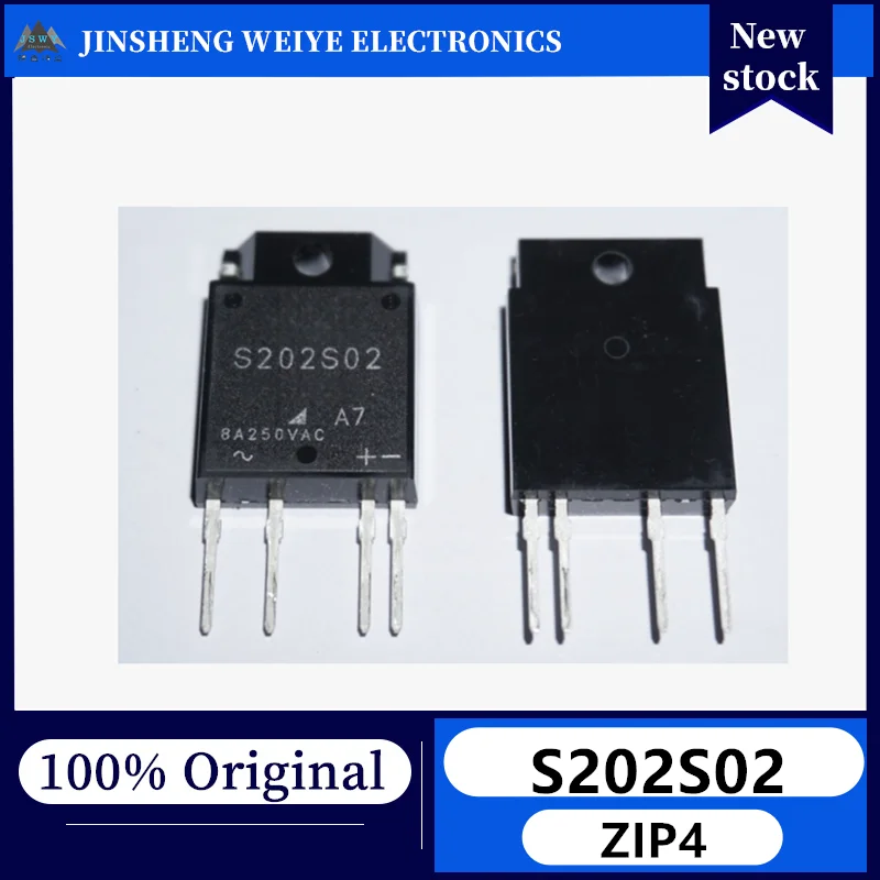 (1/5 piece) S202S02 ZIP-4 Non-zero-crossing triggered (random conduction) solid-state relay, brand new, original, in stock.