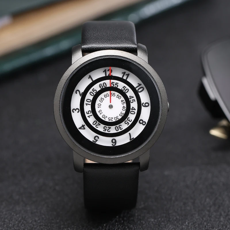 Minimalist Unisex Watch for Men Women Couple Simple Conceptual New Black White Dial Quartz Wristwatch Male Female Pointer Clock