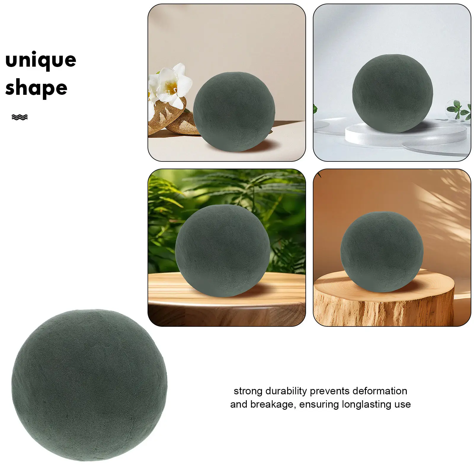 3Pcs Round Floral Foam Balls High Flower Arrangement Sponge for DIY Craft Home Office Wedding Decor Floral Foam view 2
