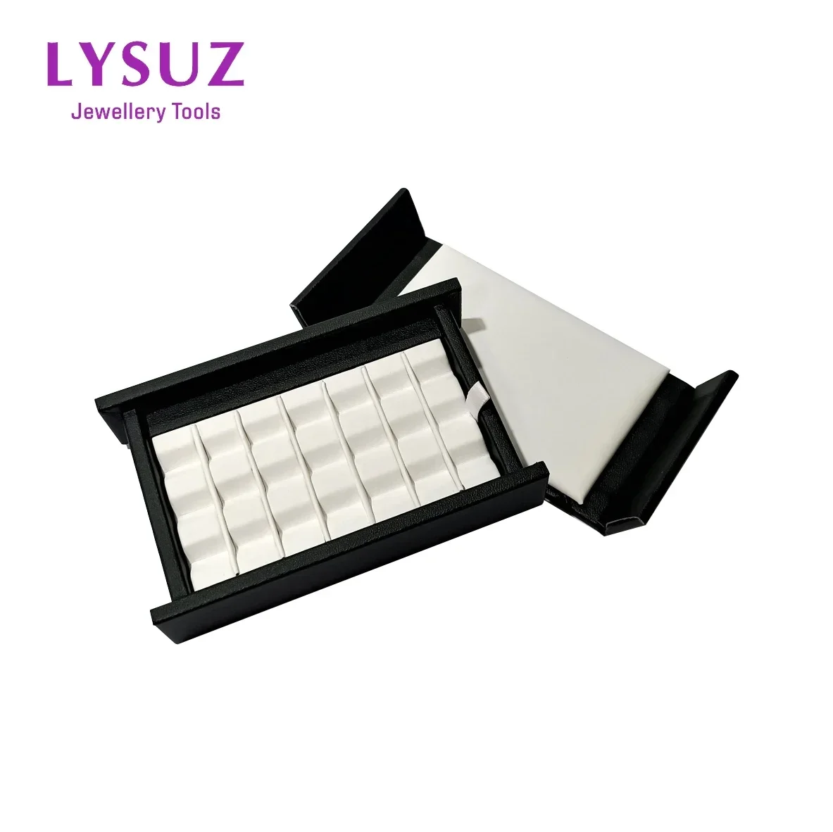 Leather PU Diamond Jewelry Box Loose Diamond Jewellery Packaging Tray Gem Storage Display V Groove Gemstone Box