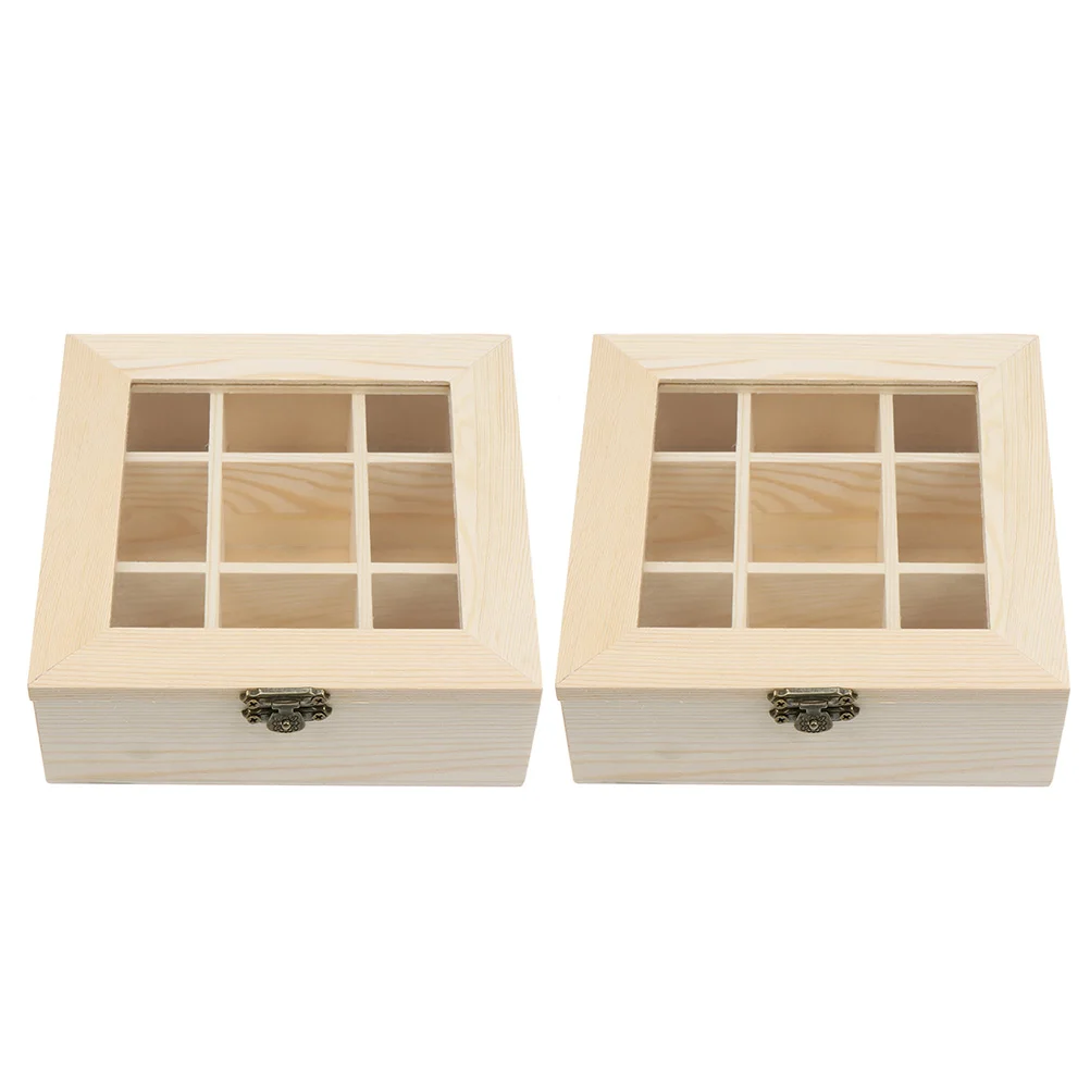 

2Pcs Wooden Bag Chest Storage Box for Coffee Bags Dried Flowers Home Decor Tea Storage Container Kitchen Bar Accessories High