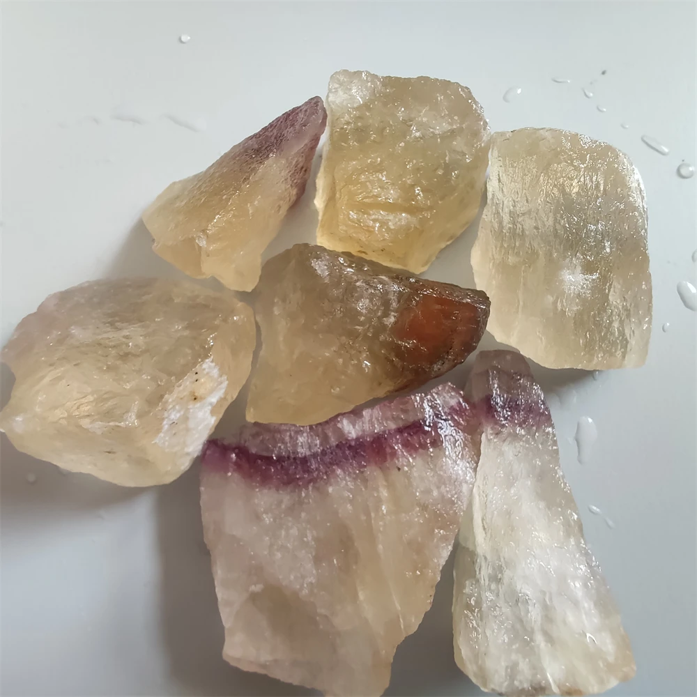 Natural Rough Yellow Fluorite Raw Crystal Stone Healing Quartz Mineral Energy Stone Chips Ornaments Rock Specimen DIY Gift